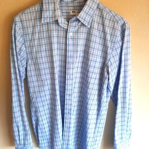 Uniqlo Light Blue Buttoned Checkered up Shirt